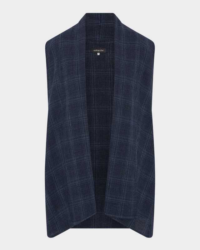 A-Line Scrunch Shawl-Collar Waistcoat (Long Length)